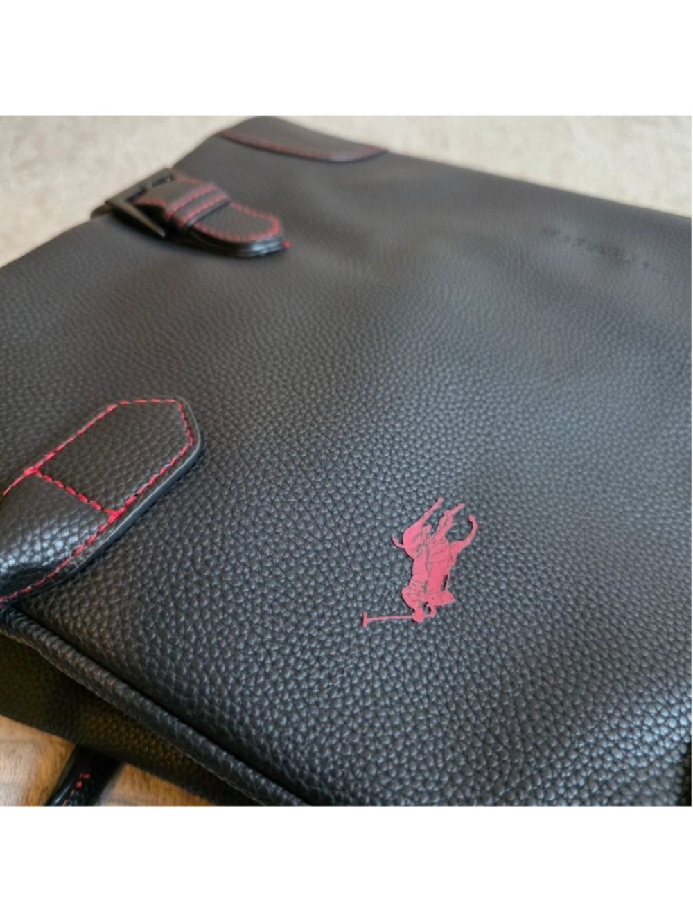 Polo Ralph Lauren Black Weekender Travel Gym Bag with Red Stitching NWOT - Picture 10 of 13